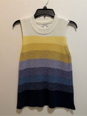 Nine West Cream, Yellow, Purple & Blue Striped Knit Tank